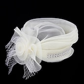 billige Coiffer-fascinators kentucky derby lue hodeplagg fjær nett bøtte lue bryllup spesiell anledning damedag melbourne kopp cocktail med sløyfer hette hodeplagg hodeplagg