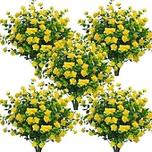 voordelige Kunstbloemen-1 st 7 vork eucalyptus kleine rozen plastic eucalyptus bladeren gesimuleerd watergras