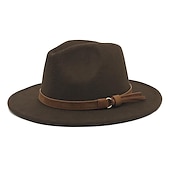 billiga Partyhatt-hattar Ull / Akryl Fedorahatt Formell Bröllop Enkel Klassisk Med Ren Färg Hårbonad Huvudbonader