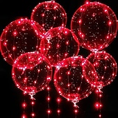 tanie Łańcuchy świetlne baterii-10 sztuk balon led luminous party 16 &quot;kolorowe balony materiały ślubne akademik strona dekoracji przezroczysta bańka dekoracji urodziny ślub balony led łańcuchy świetlne