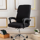 abordables Housse de fauteuil de bureau-Housse de chaise d&#039;ordinateur, housse de chaise de bureau extensible housse de siège de jeu rotative douce durable lavable
