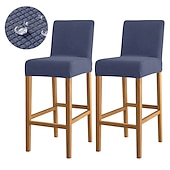 economico Fodera per sedia da pranzo-2 pezzi coprisgabelli da bar idrorepellenti, coprisgabelli da bar elasticizzati bordeaux, coprisgabelli da bar per bar, per patio, bar all&#039;aperto, per matrimonio, con fondo elastico