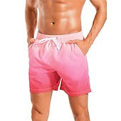 お買い得  男性用水泳パンツ-男性用 ボードショーツ スイムショーツ スイムトランク ドローストリング メッシュ裏地付き 弾性ウエスト 勾配 速乾性 ショート カジュアル 日常 祝日 ハワイアン ボヘミアン ブラック ピンク マイクロエラスティック