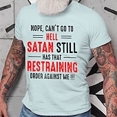 abordables T-shirt graphique pour hommes-Homme Graphique Lettre Non je ne peux pas aller en enfer T-shirt Style décontracté 100% Coton Manche Courte Graphique Chemise Noir Blanche Rouge T-shirt confortable Rue Occasionnel Vêtements de