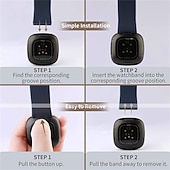 economico Cinturini per orologi Fitbit-3 pezzi Cinturino per orologio  per Fitbit Versa 3 Sense Silicone morbido Sostituzione Cinghia Da donna Da uomo Impermeabile Cinturino sportivo Polsino
