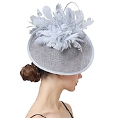 halpa Juhlahatut-fascinators sinamay Muodollinen Kentucky Derby Hevoskilpailu Naisten päivä cocktail Tyylikäs Morsius Kanssa Sulilla Päähine Päähineet