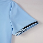 preiswerte Klassisches Poloshirt für Herren-Herren Poloshirt Golfhemd Strasse Casual Klassisch Kurzarm Modisch Basic Farbblock Taste Sommer Regular Fit Grasgrün Hellhimmelblau Schwarz Weiß Rosa Perlenrosa Poloshirt