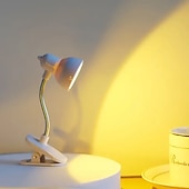 abordables Luces de lectura-1pc mini lámpara de libro lámpara de escritorio de protección ocular con abrazadera lámpara de clip de luz cálida brillante que incluye batería