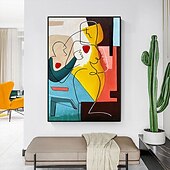 billiga Abstrakta målningar-handgjord oljemålning canvas väggkonst dekoration pablo picasso stil tjej för heminredning rullad ramlös osträckt målning