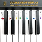 cheap Musical Instruments-Piano Notes Guide For Beginner Removable Piano Keyboard Note Labels For Learning 88-Key Full Size Made Of Silicone No Need Stickers Reusable For Kids Student