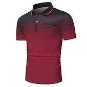 cheap Men&#039;s Classic Polo-Men&#039;s Polo Shirt Golf Shirt Casual Holiday Ribbed Polo Collar Classic Short Sleeve Fashion Basic Color Block Button Summer Regular Fit Fire Red Black White Blue Orange Grey Polo Shirt