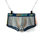 ieftine Lenjerie Comfortabilă de Bărbați-Bărbați 1 Bucată Boxeri Lenjerie de corp Imprimeu Spandex Amestec poliester / bumbac Lavabil Comfortabil Bloc Culoare Scrisă Talie Joasă Negru Alb