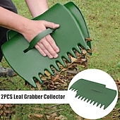 economico Giardinaggio-2 pezzi gialli grandi palette per foglie da giardino e cortile, paletta in plastica per erba, rastrelli per foglie a mano, raccoglitore di foglie per rifiuti da giardino ottimo strumento