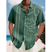 voordelige Geometrisch patroon-Voor heren Geometrie Overhemd Overhemd met knopen Korte mouw Sport Modieus Streetwear Buiten Straat Dagelijks Zomer Lente Strijkijzer Afdrukken Button-omlaag Paars Bruin Groen White + White