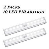ieftine lumina dulapului-2 buc 10 led pir senzor de mișcare lampă de noapte încărcare usb corpul uman cu detecție automată lumină de noapte dulap dulap lumina de perete scară iluminat dormitor lumină inteligentă cu detectare