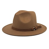 billiga Partyhatt-hattar Ull / Akryl Fedorahatt Formell Bröllop Enkel Klassisk Med Ren Färg Hårbonad Huvudbonader