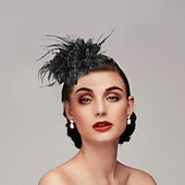 billige Coiffer-fascinators håndlaget kentucky derbyhatt brudehodeplagg fjærhodeplagg barnesceneforestilling fjærhodeplagg hårbøyle