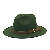 billiga Partyhatt-hattar Ull / Akryl Fedorahatt Formell Bröllop Enkel Klassisk Med Ren Färg Hårbonad Huvudbonader