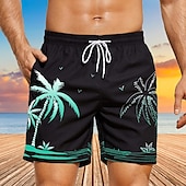 olcso Trópusi növények és virágok-Férfi Kókuszfa Naplemente Deszkás short Úszónadrágok Közepes csípő Hawaii Boho Szabadság Tengerpart Zsinór hálós béléssel Rugalmas derék Tervező Ruházat