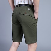 preiswerte Arbeitsshorts-Herren Shorts Kurze Hosen Chino Bermuda Shorts Bermudas Tasche Glatt Komfort Atmungsaktiv Outdoor Täglich Ausgehen Baumwollmischung Modisch Strassenmode Armeegrün Orange