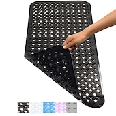 preiswerte Rutschfeste Badewannenmatte-Badematte, rutschfeste Badewannenmatte, antibakterielle Duschmatte, extra lang, 90 x 40 cm, starker Saugnapfgriff, maschinenwaschbar, BPA-frei, ungiftig, phthalatfrei, latexfrei