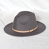 billige Partyhatter-Hatter Ull / Acryl Fedora Formell Bryllup cocktail Royal Astcot Enkel Med Ren Farge Hodeplagg Hodeplagg