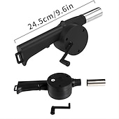 cheap Camp Kitchen-BBQ Fan, Air Blower, Fast Fire Starter, Portable Manual Hand Crank Bellows For Outdoor Picnic Camping Cooking, Barbecue Charcoal Grills Accessories