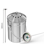 billige plantepleietilbehør-kompost jord hagearbeid termometer superlangt rustfritt stål sonde gjødsel test termometer 50cm