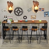 levne Vnitřní nástěnná světla-industriální styl venkovské retro dřevěné nástěnné svítidlo mramorové stínidlo šedé poleno vhodné do vnitřního statku káva kuchyně studijní osvětlení e14/e12 žárovka na svíčku ac110v ac220v