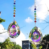 baratos Espanta-espíritos-1pc cristal suncatcher pingente de cristal colorido lustre arco-íris criar ornamento de suspensão na parede ornamento de prisma de janela de árvore para quarto home office decoração de jardim