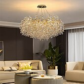 baratos Candeeiros de Lustre-60 cm Design Único Lustres Alumínio LED Estilo nórdico 110-240 V