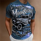 ieftine Tricouri vintage-Bărbați Grafic Mașină Tricou Manșon scurt Tricou Tipărire 3D Stil Nautic Cămașă Epocă Modă Designer În aer liber Zilnic Sport Albastru piscină Maro Trifoi Primavara vara Îmbrăcăminte S M L XL 2XL 3XL