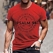 abordables Camiseta gráfica para hombres-Hombre Letra Camiseta Estilo casual Algodón Manga Corta Gráfico Camisa Vino Gris brezo Negro Camiseta cómoda Exterior Calle Ropa de diseñador de moda