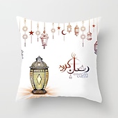 billiga Kuddfodral för semester-ramadan kareem kuddfodral eid mubarak 1 st mjukt dekorativt fyrkantigt kuddfodral örngott för sovrum vardagsrum soffa soffstol maskintvättbar