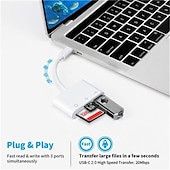 Χαμηλού Κόστους Περιφερειακά Η/Υ-usb c sd card reader adapter type c micro sd tf card reader multifunction 3-in-1 otg adapter for laptop macbooks φορητές κάμερες