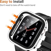 Χαμηλού Κόστους Smartwatch Θήκη-Θήκη ρολογιού με προστατευτικό οθόνης Συμβατό με Apple Watch Ultra 49mm / Series 8 7 41mm 45mm / Series 6 5 4 SE 40mm 44mm Ανθεκτική σε πτώσεις Σκληρός υπολογιστής Παρακολουθήστε Κάλυμμα