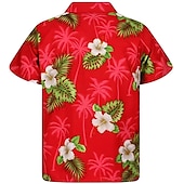 economico Stampa Floreale-Per uomo Floreale Pop art Fiori tropicali Camicia Camicia estiva Maglietta informale Manica corta Camicia Collo ripiegabile Di tendenza Streetwear Essenziale Informale Giornaliero Hawaiano Rosa Rosso