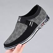 ieftine Saboți și Mocasini Bărbați-mocasini casual pentru bărbați – pantofi respirabili cu model negru și gri, cu cataramă metalică, confortabili și ușori pentru purtarea de zi cu zi