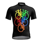 cheap Men&#039;s Jerseys-21Grams Men&#039;s Cycling Jersey Short Sleeve Bike Top with 3 Rear Pockets Mountain Bike MTB Road Bike Cycling Breathable Moisture Wicking Quick Dry Reflective Strips Yellow Pink Red Graphic Polyester