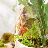 abordables sculptures et statues de jardin-2 pièces papillon fée pot de fleur paysage décoratif accessoires décoratifs