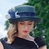 preiswerte Partyhut-Hüte Polyester-Eimerhut Strohhut Lässiger Urlaub mit Bowknot-Kopfbedeckung Kopfbedeckung