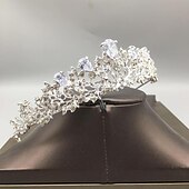 お買い得  ヘアスタイリングアクセサリー-シルバー ティアラと女性のための王冠 クリスタル クイーン クラウン ラインストーン プリンセス ティアラ 女の子 花嫁 ウェディング ヘアアクセサリー ブライダル 誕生日 パーティー プロム ハロウィン コスプレ コスチューム クリスマス
