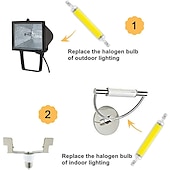 billige Kornpærer med LED-dimmes uten flimmer led r7s glass cob tube pære 78mm 118mm maislampe 110v 220v høyeffekt j78 j118 bytt halogenlys lampadas