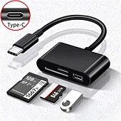 Χαμηλού Κόστους Περιφερειακά Η/Υ-usb c sd card reader adapter type c micro sd tf card reader multifunction 3-in-1 otg adapter for laptop macbooks φορητές κάμερες