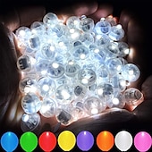billige Dekorative lys-50 stk led ballonglys lite led lys rundt led ball lys egnet for ballongbursdagsfestaktiviteter morsomme innendørs og utendørs bryllupsdekorasjoner