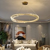 cheap Chandeliers-80 cm Circle / Round Design Pendant Light Crystal Sputnik Electroplated Modern 220-240V