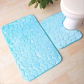 billiga 3PC Badrumsmatta set-3 st badmatta halkfria badrumsmattor, ultramjuk halkfri badmatta och absorberande badmattor, inkluderar u-formad konturmatta, toalettlocksöverdrag