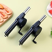 cheap Camp Kitchen-BBQ Fan, Air Blower, Fast Fire Starter, Portable Manual Hand Crank Bellows For Outdoor Picnic Camping Cooking, Barbecue Charcoal Grills Accessories