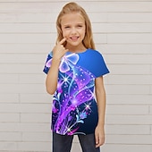 ieftine Animale 3D ale fetei-Fete 3D Animal Galaxie Lup Tricou Manșon scurt Tipărire 3D Vară Primăvară Activ Modă Drăguţ Poliester Copii 3-12 ani În aer liber Zilnic Fit regulat