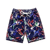 billiga Underdelar-Barn Pojkar Beach Shorts Tecknat Ärmlös Simning Tropisk Orange dinosaurie Sommar Kläder 7-13 år